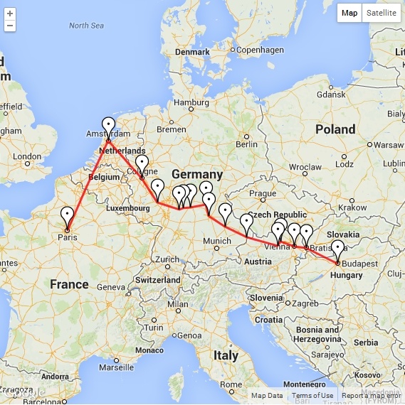 Amsterdam to Budapest itinerary