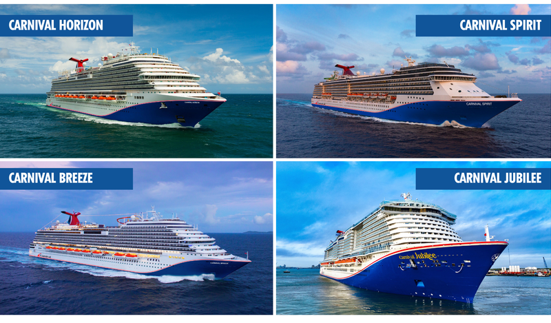 Carnival opens new 2027-2028 sailings on four ships from Galveston