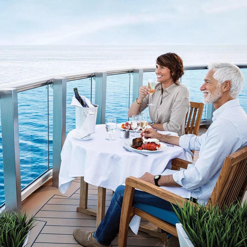 Crown Princess Balcony Dining