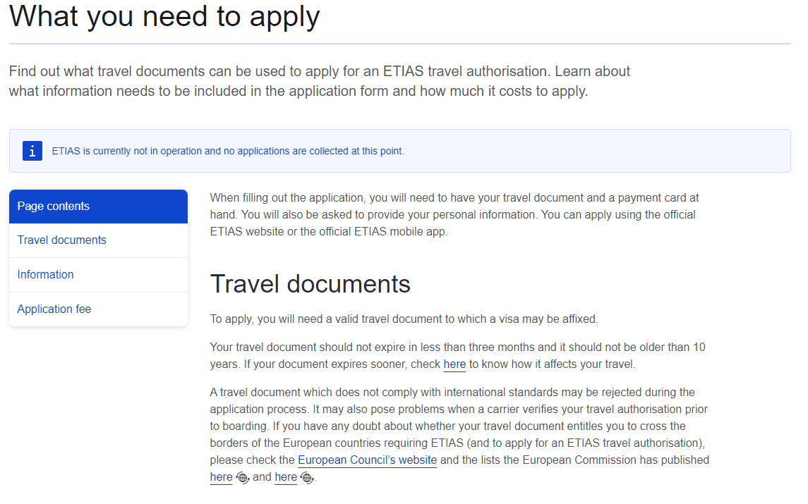 ETIAS Requirements for Australians