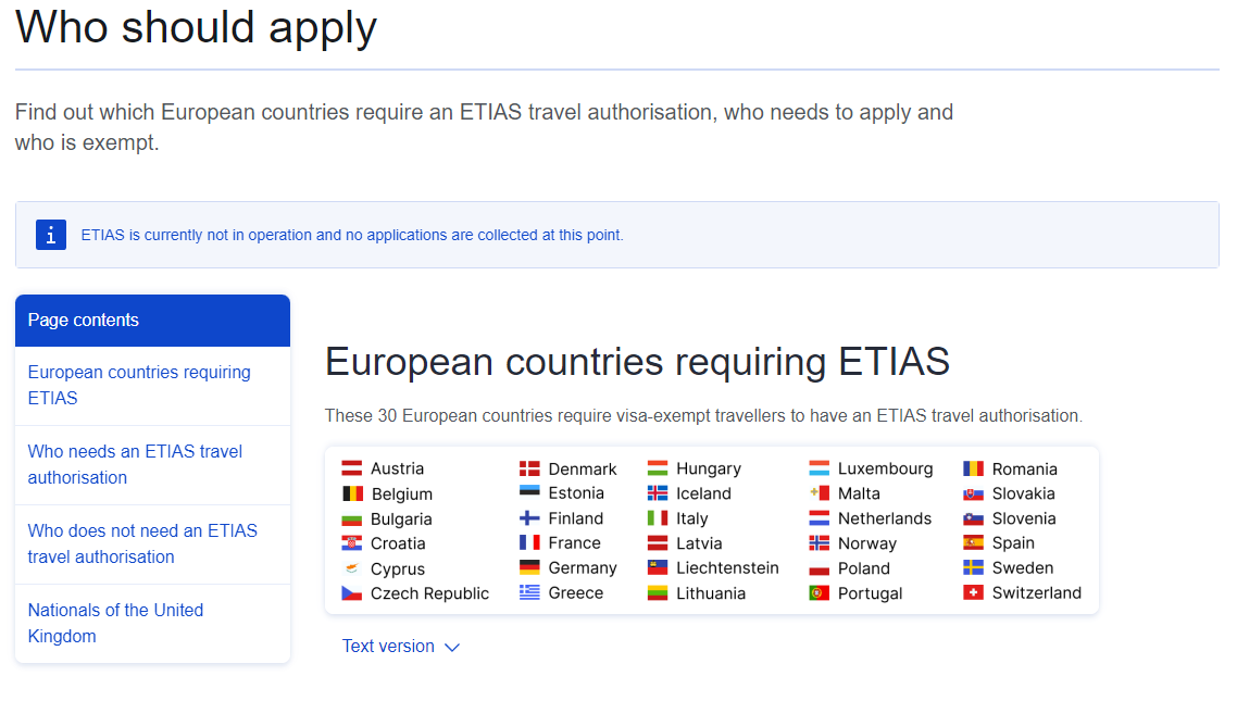 ETIAS eligibility