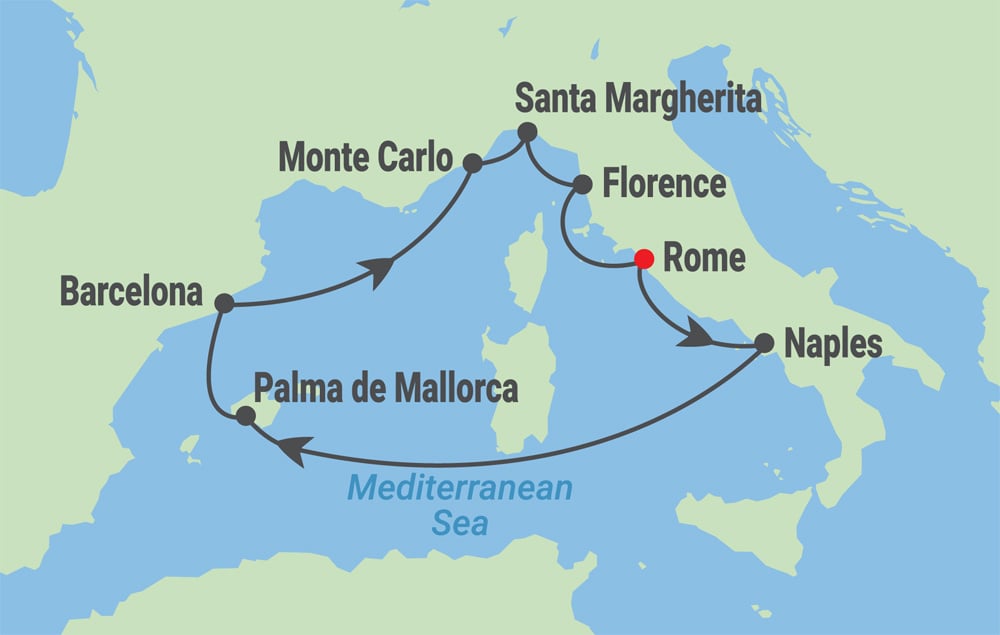 Mediterranean Cruise Map