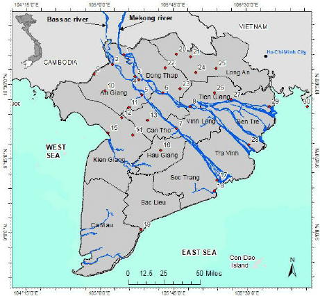 Mekong Delta map