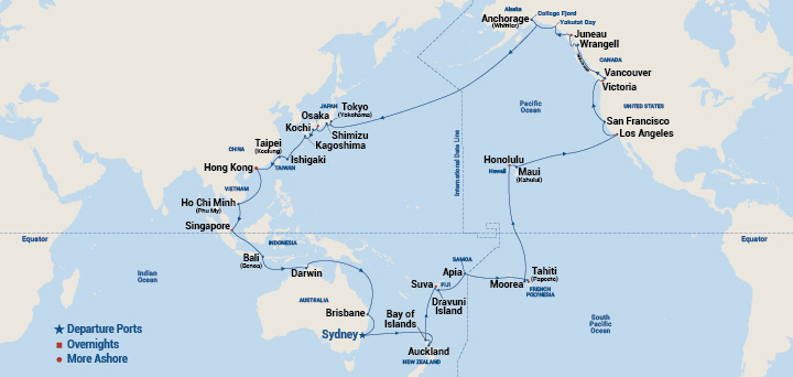 Princess Cruises Grand Princess Pacific Circle Itinerary