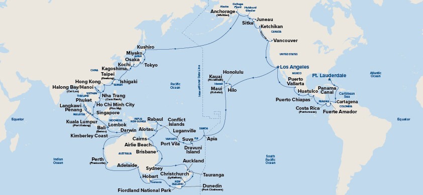 Princess Cruises World Cruise Grand Circle Pacific