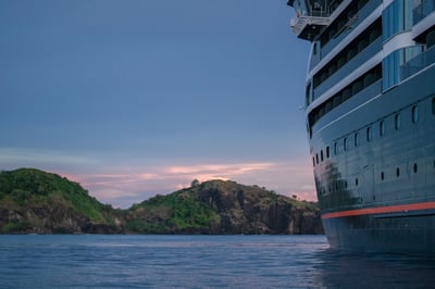 Seabourn ship at Yasawa Island in Fiji