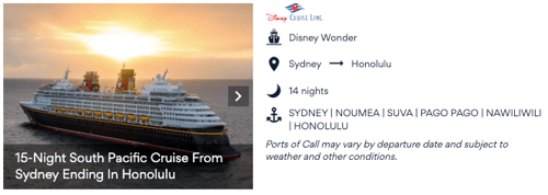 Disney Cruise Lines Sydney to Honolulu, Hawaii 10 February 2025