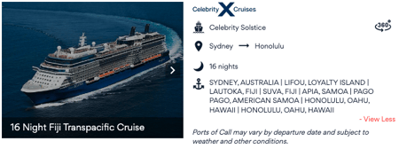 Celebrity Cruises Sydney to Honolulu, Hawaii 9 April 2026