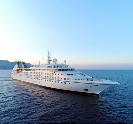 Windstar Cruises Starplus ship at sunset