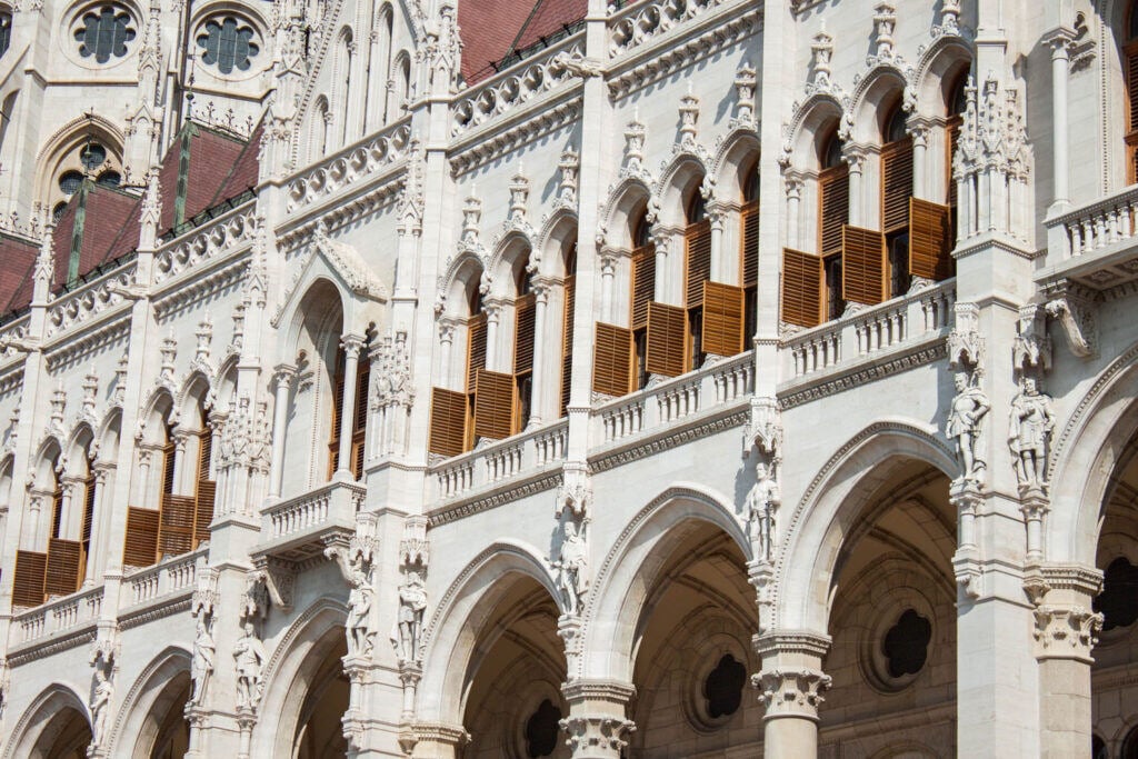 white limestone Budapest Parliament