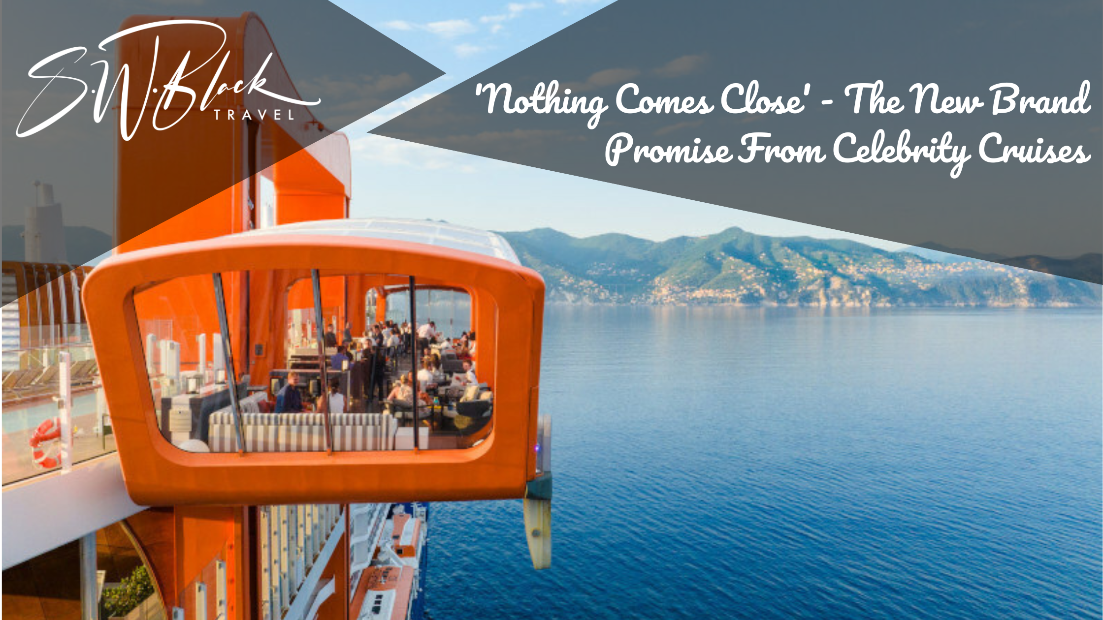 'Nothing Comes Close' - The New Brand Promise From Celebrity Cruises. Magic Carpet on Celebrity Cruise ship at Portofino