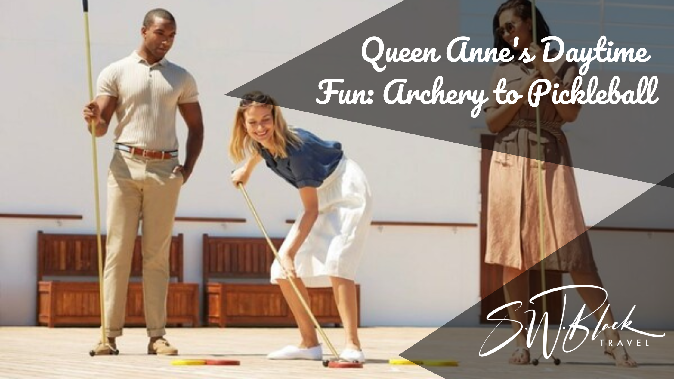 Image supplied by Cunard. Daytime activities onboard the Queen Anne. 